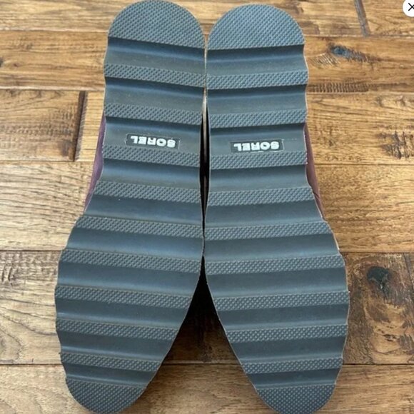 SOREL Sneakchic Alpine Nubuck Suede Faux Shearling Lace up Ankle Boots 8.5M - Picture 7 of 8